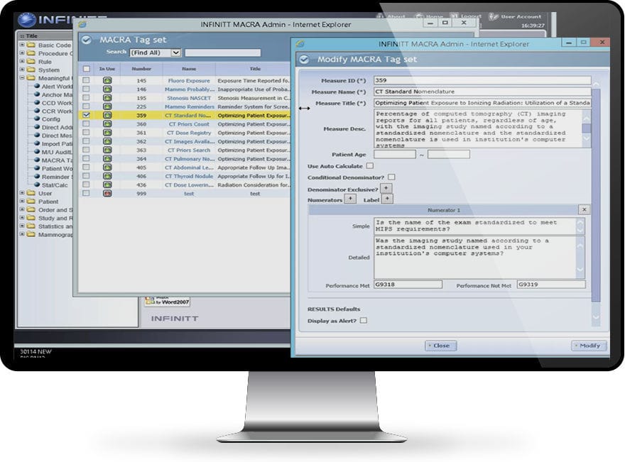 RIS de radiología MACRA INFINITT North America