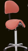 taburete dental de altura regulable con respaldo (con ruedas, asiento en forma de silla de montar) PONY Fedesa