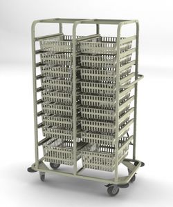 carro de transporte / con estantes / estructura abierta