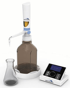 dispensador sobre frasco de laboratorio / de volumen regulable / electrónico