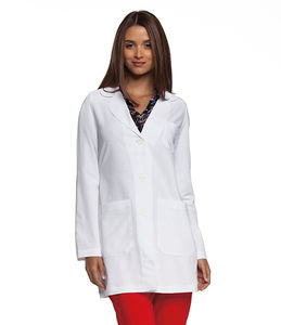 bata de laboratorio / para mujer / con 3 bolsillos / de poliéster