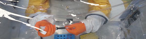 caja de guantes de laboratorio / portátil / de paredes suaves