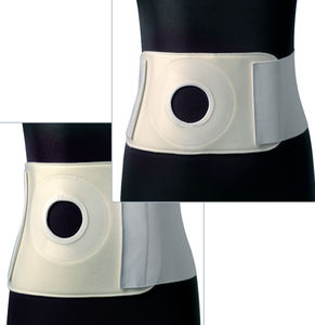 faja de sujeción lumbar / para adulto / con abertura para bolsa de colostomía / semirrígida