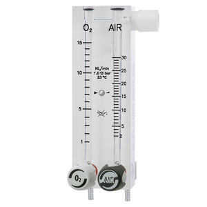 mezclador de gases de anestesia / respiratorio / de oxígeno / tubo flujómetro