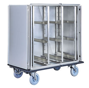 carro de transporte / con puerta / de acero inoxidable / estructura cerrada