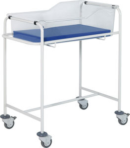 cuna hospitalaria con ruedas / de acero inoxidable / transparente