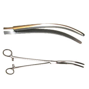 pinza quirúrgica / de histerectomía / de Pean / curvada