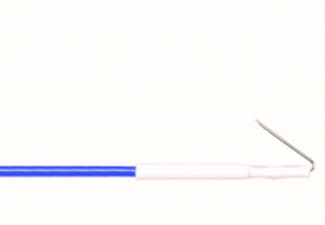electrodo para neurocirugía / de estimulación / aguja / curvado