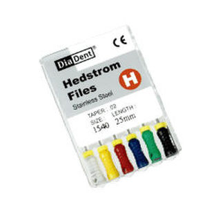 lima endodóntica Hedstrom / para la conformación de los conductos / para la limpieza de conductos / de acero inoxidable