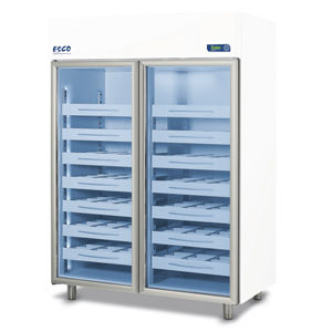 refrigerador de laboratorio / de tipo armario / con ruedas / con 2 puertas