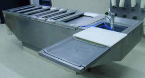 mesa de disección / rectangular / de acero inoxidable