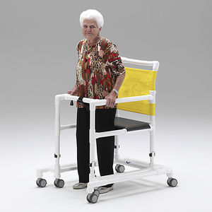 andador con ruedas 6 ruedas / de altura variable / con asiento