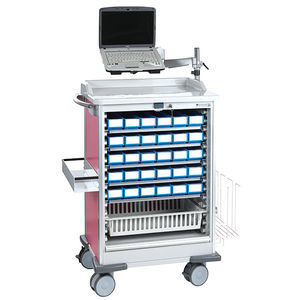 carro de dispensación de medicamentos / con estantes