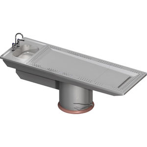 mesa de autopsia / rectangular / con fregadero / con ventilación descendente