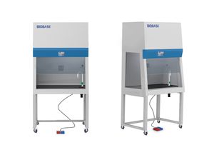 campana de laboratorio / de aspiración química / de pie / con puerta frontal corredera
