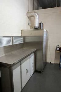mesa de preparación de cenizas / de acero inoxidable / con ventilación