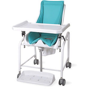 silla de ducha / con ruedas / con reposapiés / con apertura higiénica