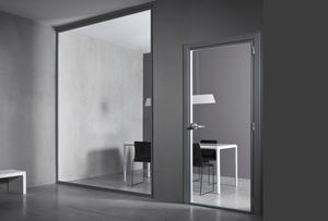 puerta para centro sanitario / abatible / de vidrio / de aluminio