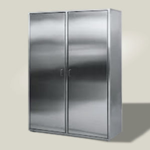 armario de almacenamiento / con estantes / con 2 puertas / de acero inoxidable