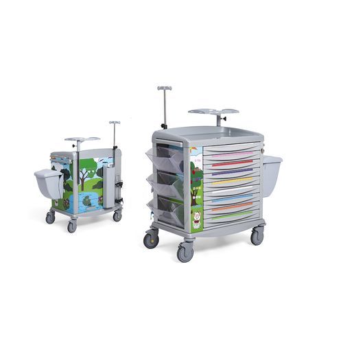 Carro médico Favero Health Projects con cajón con papelera con