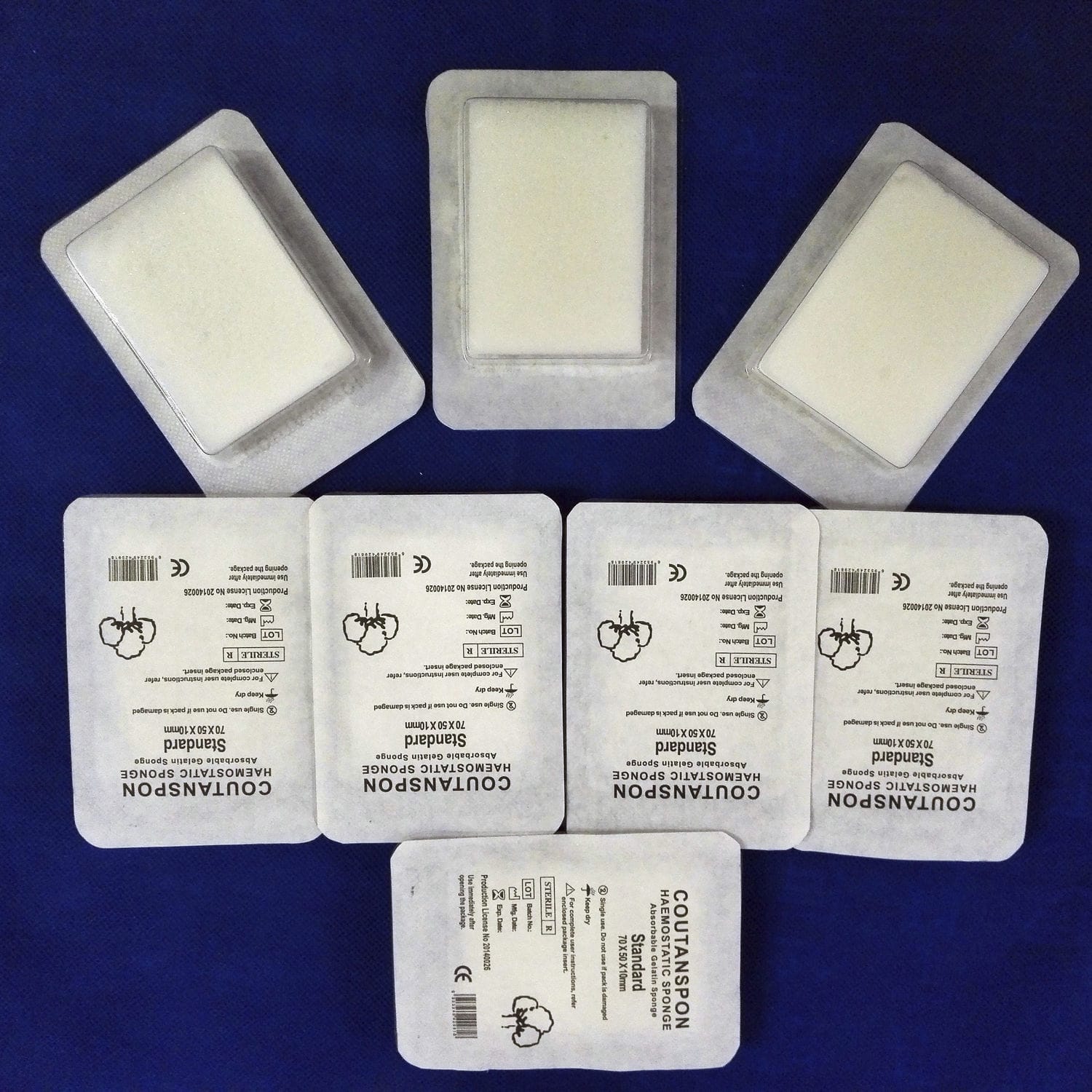 Agente hemostático pad / cirugía de las heridas 80*50*10 mm