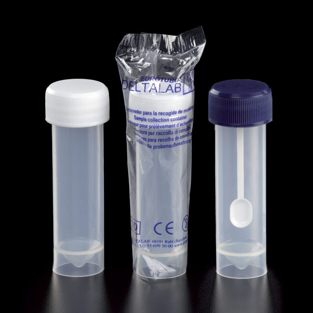 Recipiente para muestras de polipropileno 409202 Deltalab con tapón de rosca