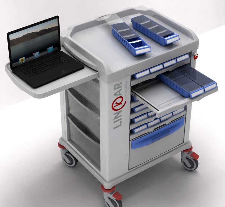 Carro de dispensación de medicamentos / de medicamentos / con cajón