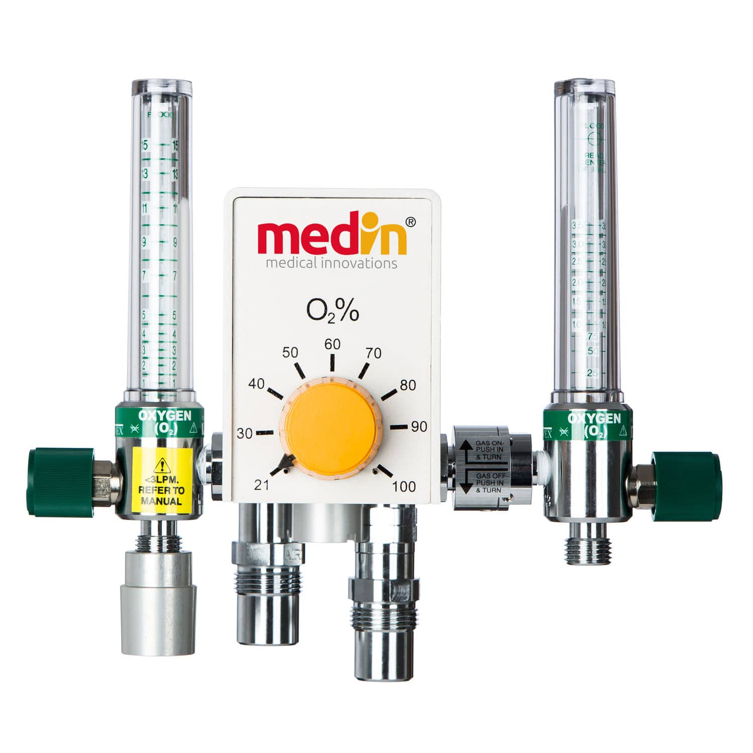 Mezclador de gases médico 1090 medin Medical Innovations GmbH de oxígeno / de aire / mecánico