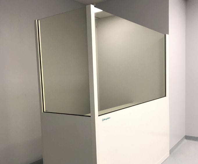 Pantalla de radioprotección rayos X / para suelo / con ventanas