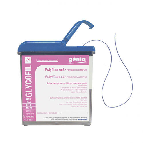 Hilo de sutura reabsorbible - GLYCOFIL® - Génia - cirugía veterinaria