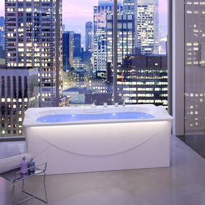 bañera de hidromasaje con lámparas de cromoterapia