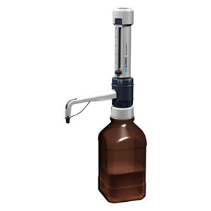 dispensador sobre frasco de laboratorio