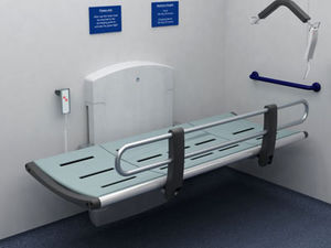 mesa para cambiar pañales / rectangular / de altura regulable / eléctrica
