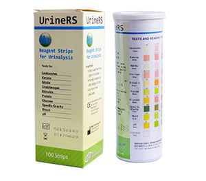 tira de prueba para análisis de orina / de glucosa / de pH / de leucocituria
