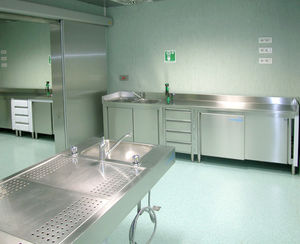 armario para instrumental / de hospital / con cajón / mural