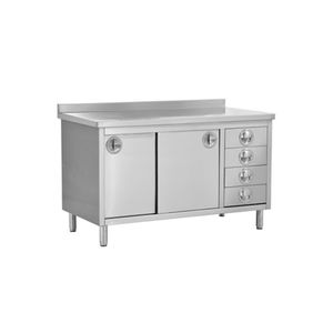 mesa de laboratorio con cajones