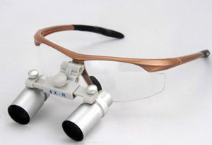 lupa binocular con montura de gafas