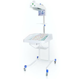 mesa de reanimación neonatal con lámpara de fototerapia