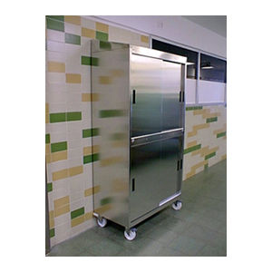 armario para sala blanca / con puerta corredera / con ruedas / de acero inoxidable