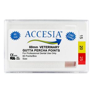 punta de gutapercha para la odontología veterinaria