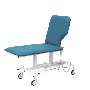 mesa de exploración de cardiología / eléctrica / con ruedas / con respaldo regulable