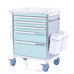 carro de dispensación de medicamentos / para desechos / de medicamentos / 5 cajones