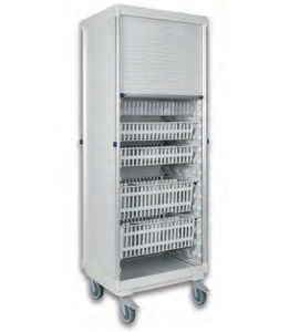 carro de almacenamiento / con canastas / con puerta corredera / modular