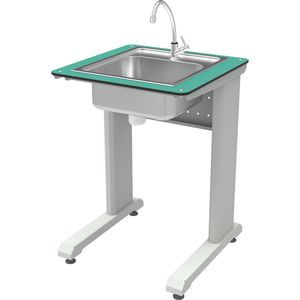 mesa de laboratorio con fregadero