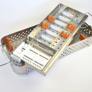 bandeja de esterilización para instrumental ortopédico / de acero inoxidable
