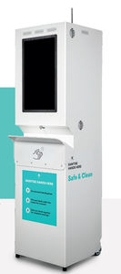 dispensador de solución hidroalcohólica con ruedas
