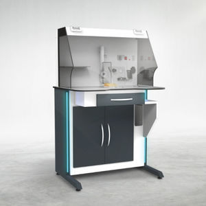 puesto de trabajo para laboratorio dental con estantes 1