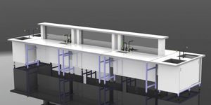 mesa de laboratorio con fregadero