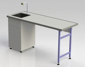 mesa de laboratorio con fregadero