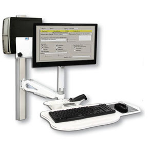brazo para monitor mural / médico / con soporte para teclado